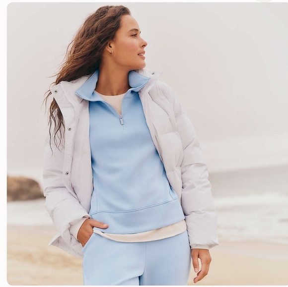 NWT Land's End Cupro Half Zip Athleisure Quiet Luxury Pullover, XL - Picture 2 of 6